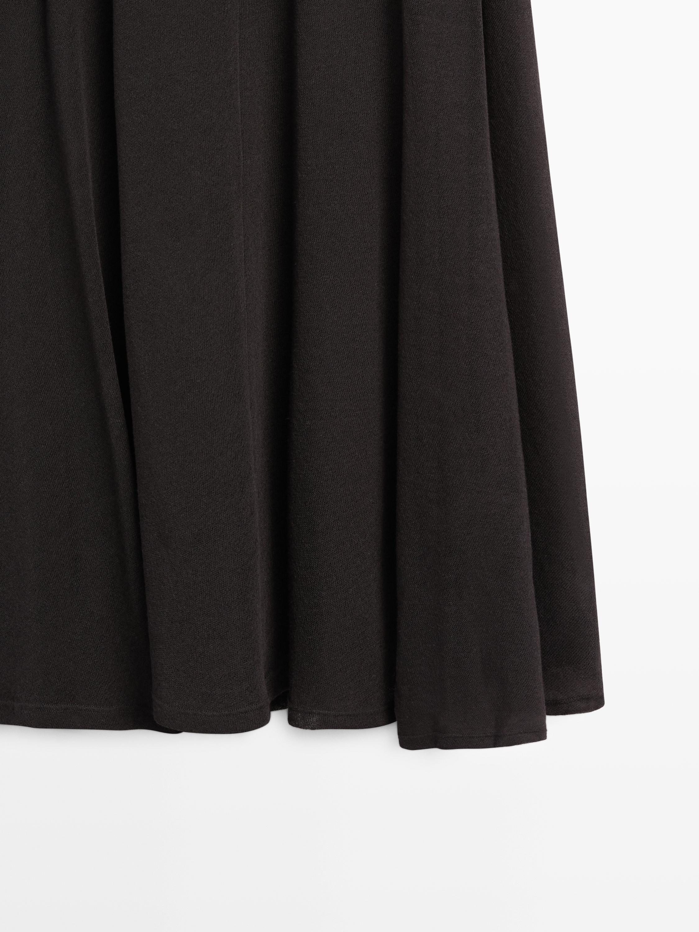 Jupe midi ample à fronces